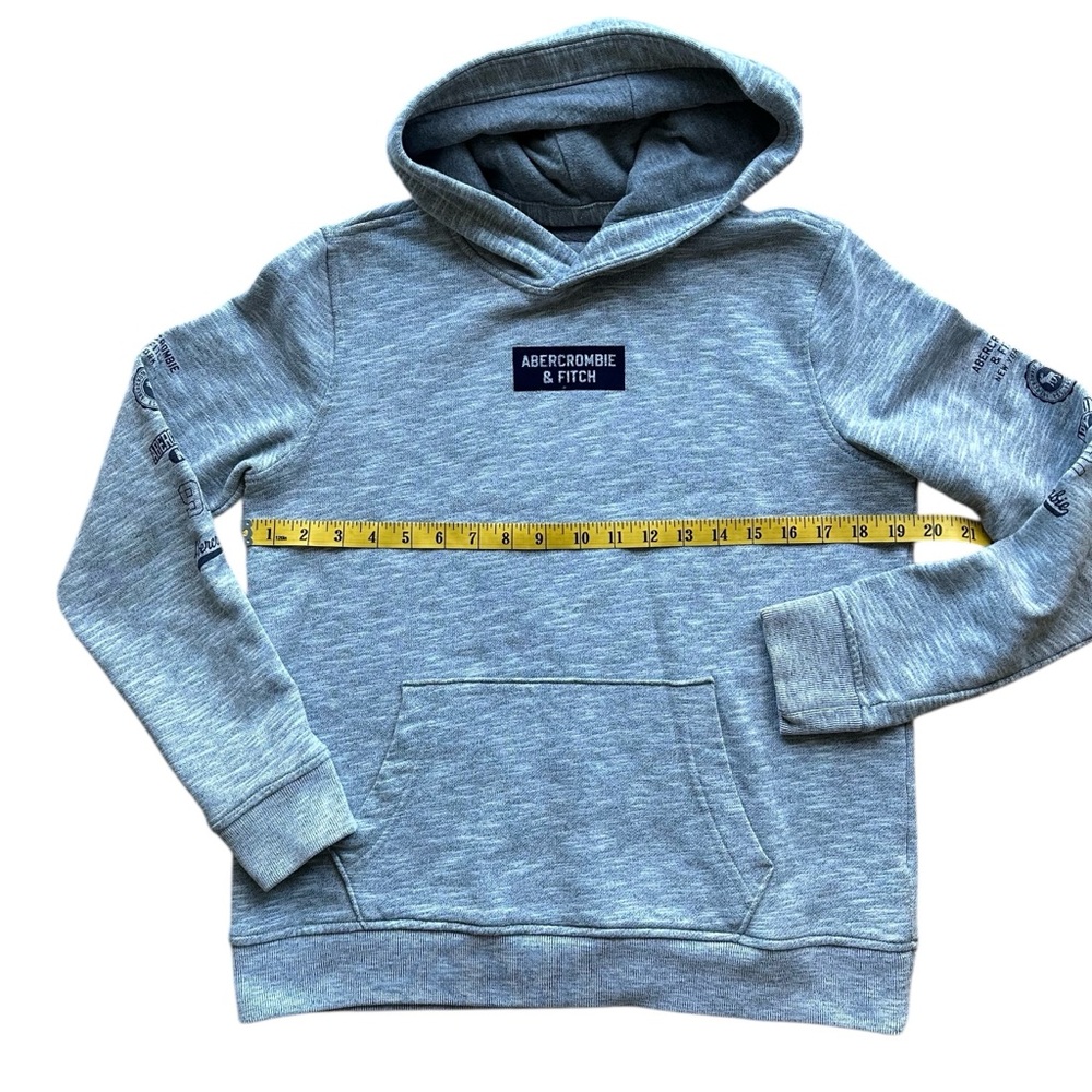 Abercrombie Heather Grey Graphic Logo Hoodie | Kids Size 15/16 (fits Adult XS) - Picture 7 of 7